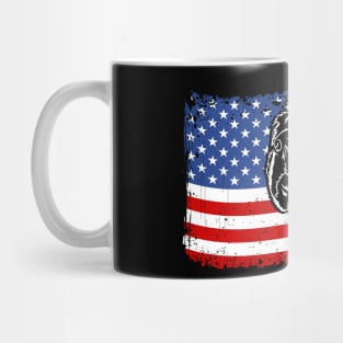 Proud Saint Bernard Dog American Flag patriotic dog Mug
